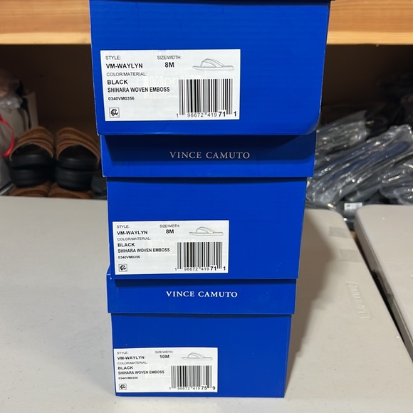 Vince Camuto Men’s Black Waylyn Woven Leather Upper Flip Flop Sandal NEW NIB - Picture 9 of 9